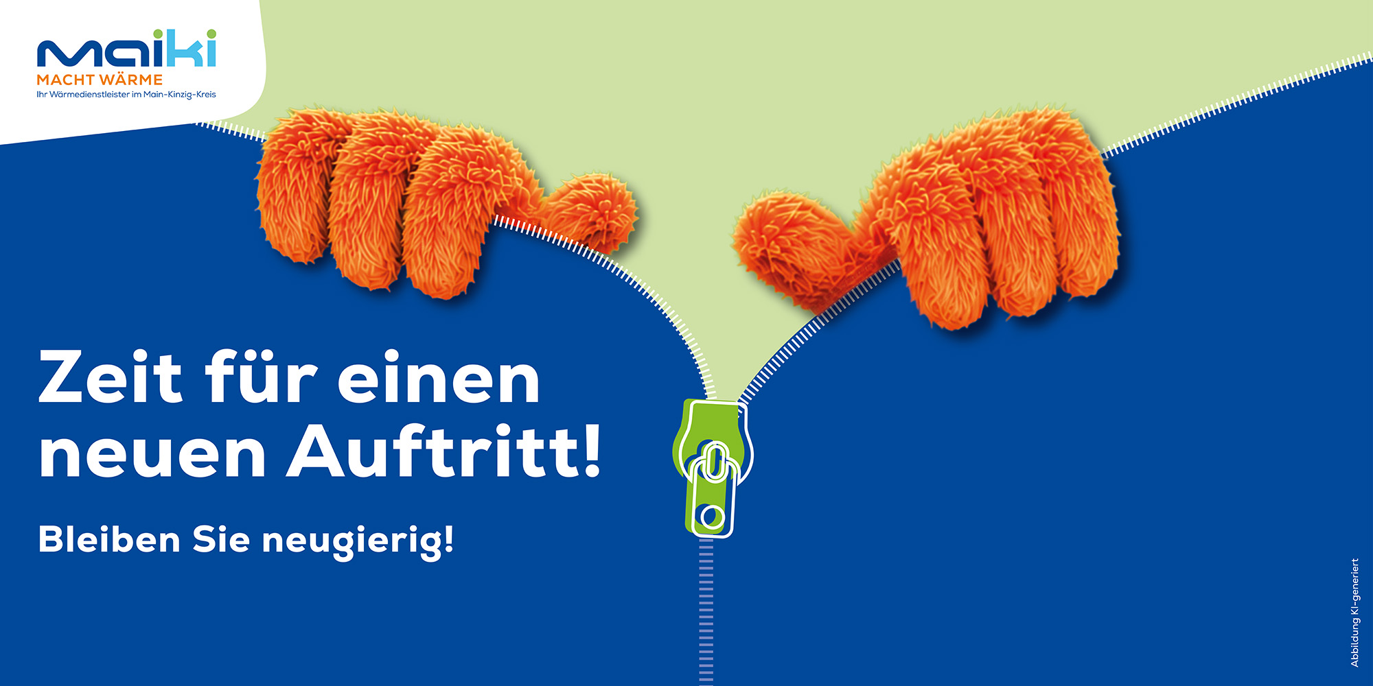 Zeit für einen neuen Auftritt - Aus mainkinziggas wird maiki macht Wärme